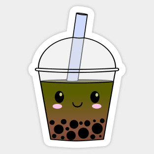 Cute matcha bubble tea Sticker